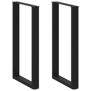vidaXL Pieds de table de bar en U 2 pièces noir 60 x (100-101) cm acier
