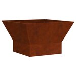 vidaXL Brasero Rouillé 60 x 60 x 35 cm Acier patiné