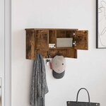 vidaXL Porte-manteau mural avec étagère Chêne fumé 50 x 20 x 30 cm