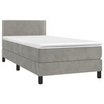 vidaXL Sommier à lattes de lit avec matelas LED Gris clair 100x200 cm