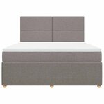 vidaXL Sommier à lattes de lit avec matelas Taupe 180x200 cm Tissu