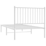 vidaXL Cadre de lit métal sans matelas avec tête de lit blanc 90x190cm
