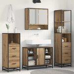 vidaXL Ensemble de mobilier de salle de bain 3 Pièces Chêne artisanal