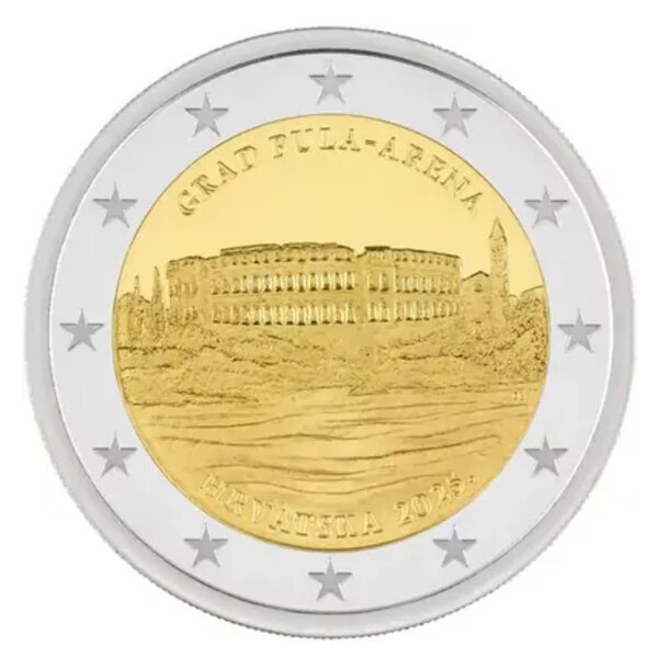 2 euros commémorative Croatie 2025 - L'Arène de Pula.
