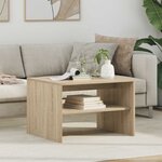 vidaXL Table basse Chêne Sonoma 60 x 50 x 40 cm Bois d'ingénierie