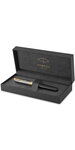 PARKER Sonnet Premium  Stylo plume  Métal et Laque Noire  Plume fine 18k  encre noire  Coffret cadeau