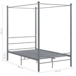 Vidaxl cadre de lit à baldaquin gris métal 120x200 cm