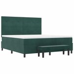 vidaXL Lit à ressorts avec matelas Vert foncé 180 x 200 cm Velours