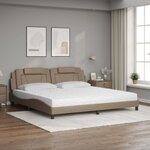 vidaXL Lit Viana avec matelas cappuccino 200x200 cm similicuir