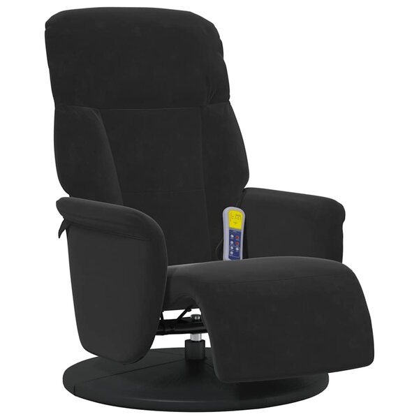 vidaXL Fauteuil inclinable de massage avec repose-pied noir velours