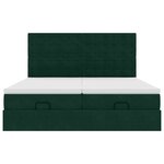 vidaXL Cadre de lit ottoman avec matelas vert foncé 160x200 cm velours