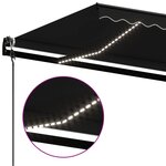 vidaXL Auvent automatique capteur de vent et LED 600x350 cm Anthracite
