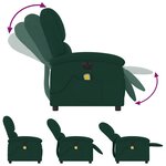 vidaXL Fauteuil inclinable de massage électrique vert foncé velours