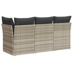vidaXL Canapé de jardin et coussins 3 places gris clair résine tressée