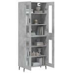 vidaXL Buffet haut Gris béton 69 5x34x180 cm Bois d'ingénierie