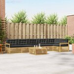 vidaXL Ensemble de canapés d'extérieur 7 Pièces Blanc et anthracite