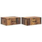 vidaXL Cabinet de chevet mural 2 Pièces Bois ancien 49 x 34 5 x 20 cm