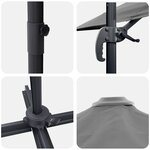 vidaXL Parasol Roma Anthracite 286 x 285 x 265 cm Polyester  Aluminium