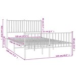 vidaXL Cadre de lit métal sans matelas et pied de lit blanc 120x190 cm