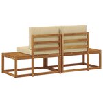 vidaXL Canapé d'extérieur en bout 2 Pièce Naturel et Beige