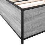vidaXL Cadre de lit sonoma gris 135x190 cm bois d'ingénierie et métal