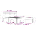 vidaXL Cadre de lit bois massif 150x200 cm très grand