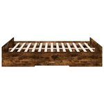 vidaXL Cadre de lit à tiroirs chêne fumé 160x200 cm bois d'ingénierie