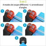 ACROPAQ Massicot A4 12 feuilles- Coupe Papier en 4 patrons (coupes droits  ondulés  pliés et perforés)- Arrondisseur de coins- Pliable