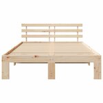 vidaXL Cadre de lit Marron 120 x 190 cm Bois de pin massif