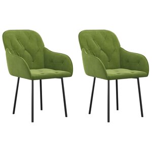 vidaXL Chaises à manger lot de 2 Vert clair Velours
