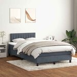vidaXL Sommier à lattes de lit et matelas et LED gris foncé 120x220cm velours