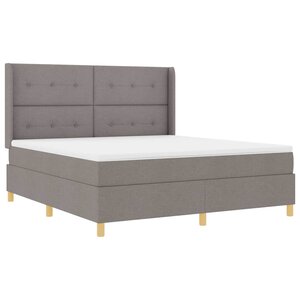 vidaXL Lit à ressorts avec bandes LED Taupe 180 x 200 cm tissu