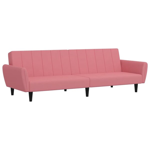 vidaXL Canapé-lit à 2 places rose velours