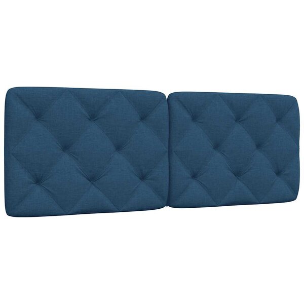 vidaXL Coussin de tête de lit bleu 120 cm tissu