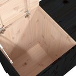vidaXL Boîte à linge Noir 88 5x44x76 cm Bois massif de pin