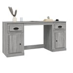 vidaXL Bureau avec armoire sonoma gris bois d'ingénierie