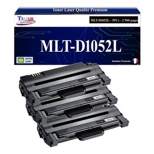 T3AZUR - 3x Toners compatibles avec Samsung MLT-D1052L pour Samsung ML-2520 ML-2525 ML-2525W ML-2526 ML-2540 ML-2540R ML-2541 ML-2545 ML-2546 ML-2547 ML-2580N ML-2581N
