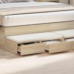 vidaXL Tiroirs de lit avec tiroir Chêne sonoma 150 x 36.5 x 16.5 cm