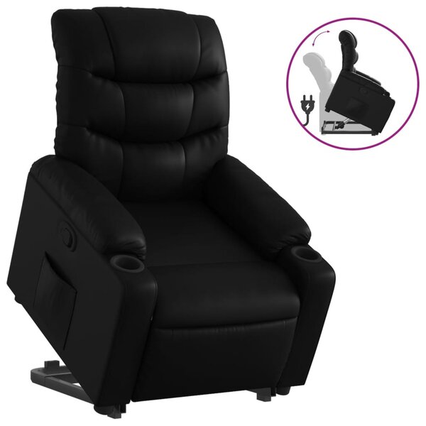 vidaXL Fauteuil inclinable Noir Similicuir