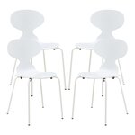 Lot de 4 chaises de salle à manger moderne design robuste blanc 03_0009833