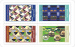 Carnet de 12 timbres - Motifs décoratifs - Lettre verte