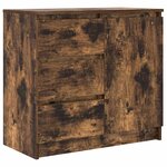 vidaXL Buffet avec tiroir chêne fumé 71x35x65 cm bois d'ingénierie