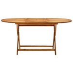 vidaXL Table de jardin pliable 160x85x75 cm Bois d'acacia massif