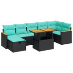 vidaXL Salon de jardin avec coussins 8 Pièces gris résine tressée acacia