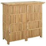 vidaXL Table de bar extérieure Naturel 115 x 55 x 105 cm Bambou