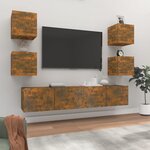 vidaXL Ensemble de meubles TV 6 Pièces Chêne fumé Bois d'ingénierie