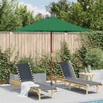 vidaXL Parasol d'extérieur avec mât en bois 150x200 cm vert