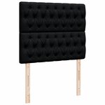 vidaXL Sommier à lattes de lit avec matelas noir 120x190 cm tissu