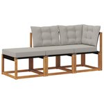 vidaXL Canapés modulaires d'extérieur 3 Pièce Gris Naturel et Clair