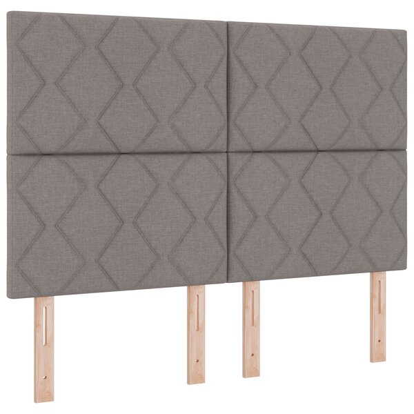 vidaXL Lit à ressorts avec matelas taupe 140x200 cm en tissu